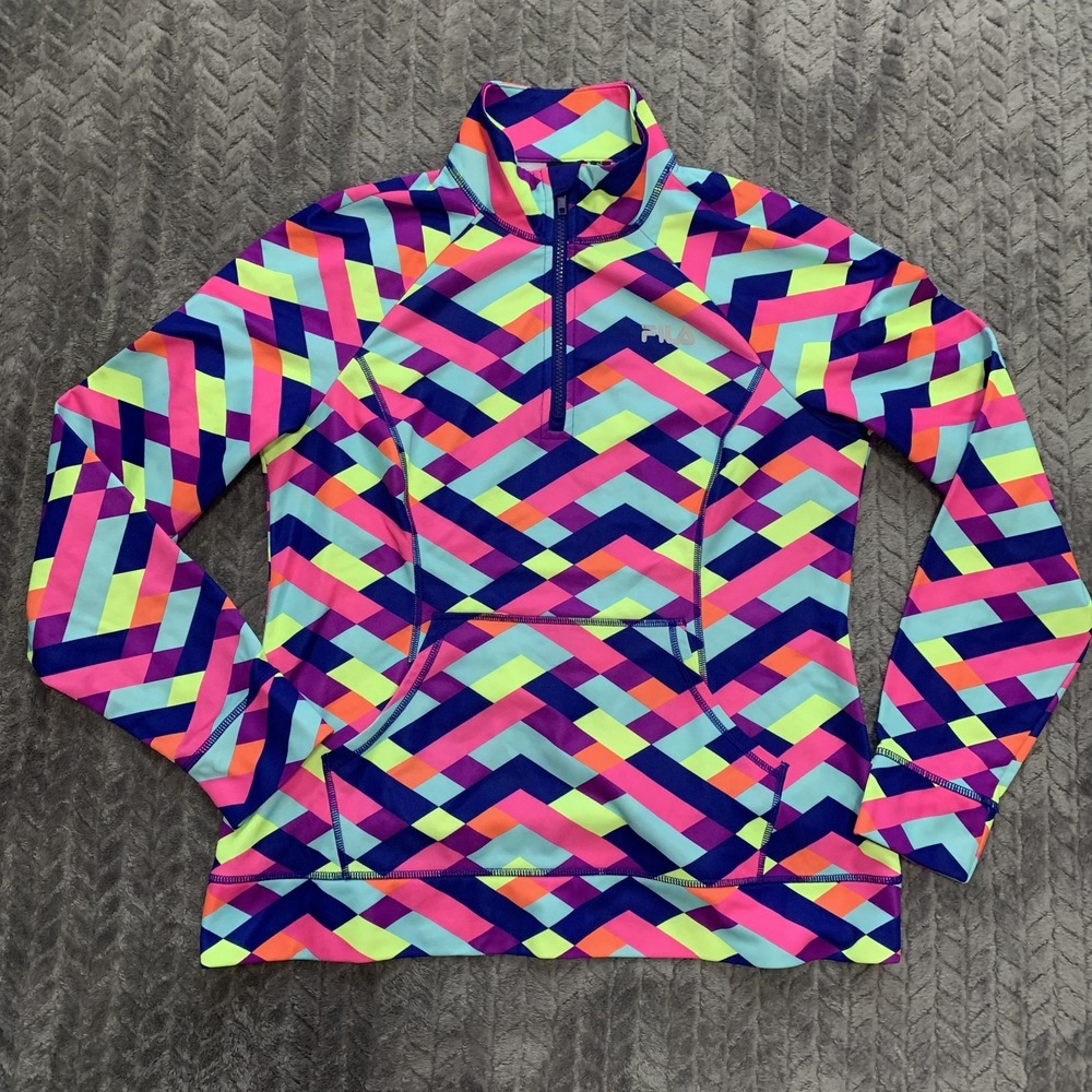 Fila‎ Sport Women's Large 1/4 Zip Pullover Jacket Colorful Activewear
